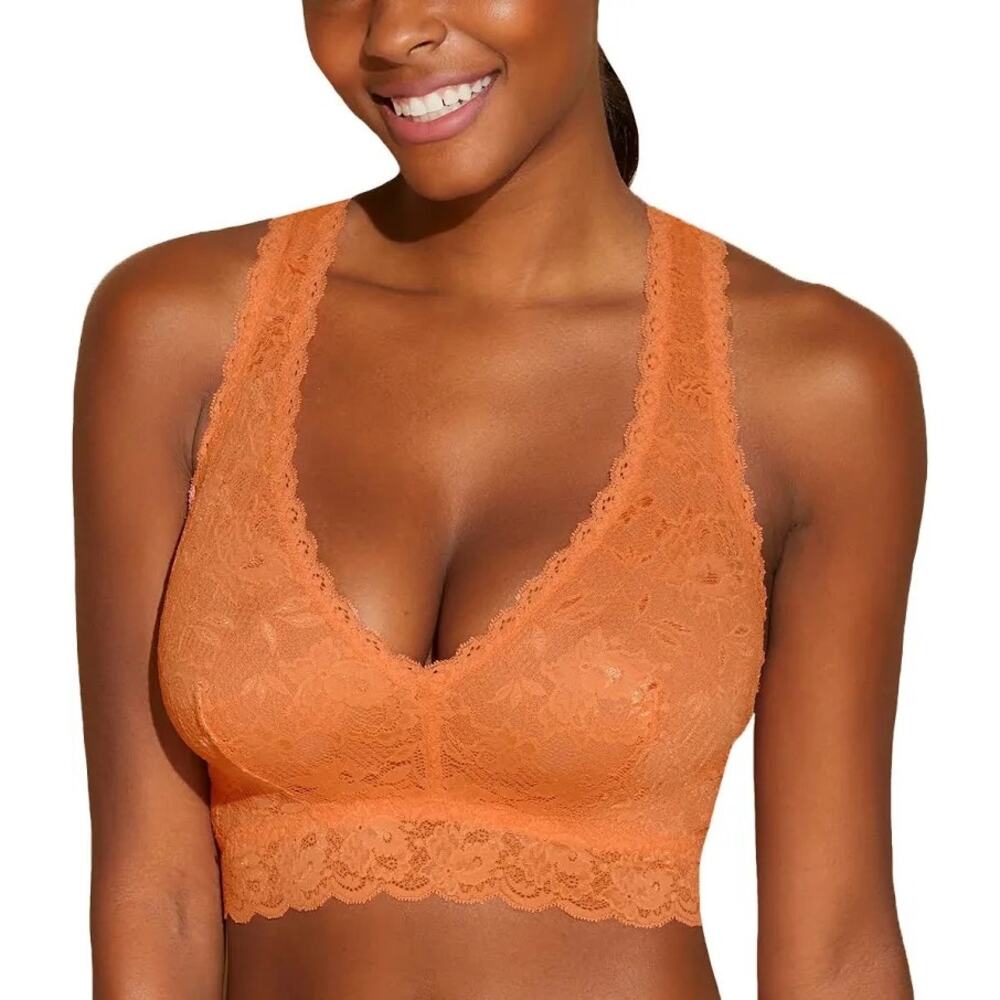 Cosabella Never Say Never Curvy Racie Racerback Bralette Rust Orange XL NWT